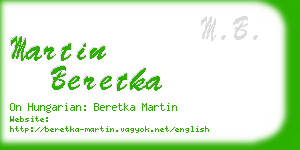 martin beretka business card